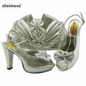 Italian Shoes With Matching Bags Set  African Women's Party Shoes and