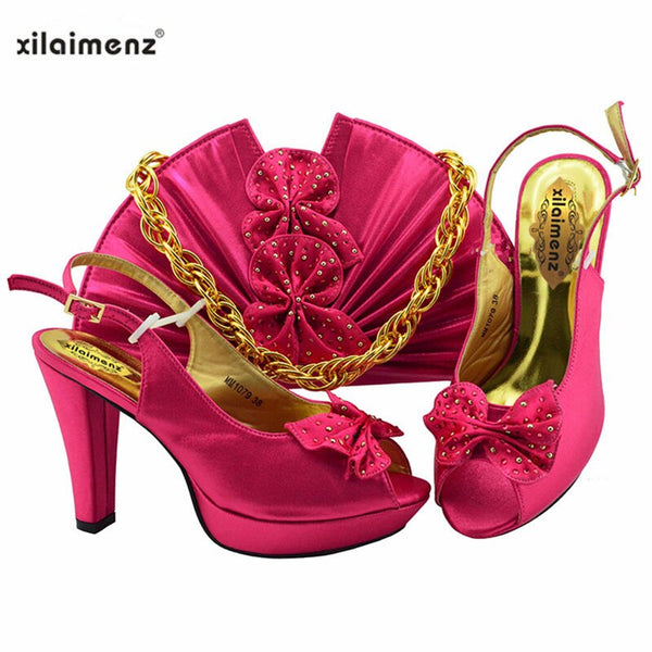 Italian Shoes With Matching Bags Set  African Women's Party Shoes and