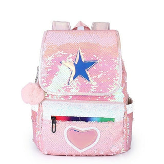 Buy pink Laser Sequins School Bags for Girl Kids Backpack Cute Large Capacity