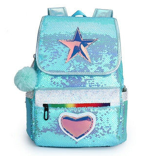 Buy blue Laser Sequins School Bags for Girl Kids Backpack Cute Large Capacity