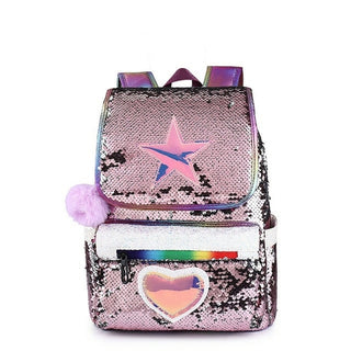 Buy auburn Laser Sequins School Bags for Girl Kids Backpack Cute Large Capacity