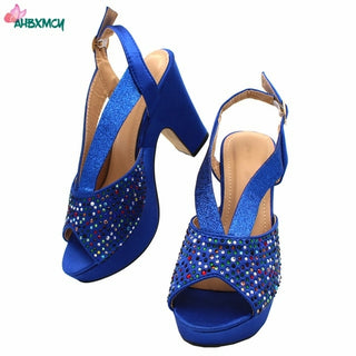 Buy royal-blue-onlyshoes CRYSTAL Shoes and Bag Set in