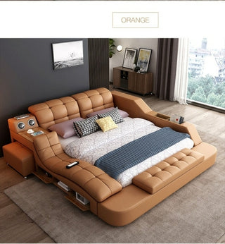 Buy chocolate Leather Bed Frame