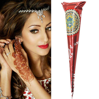 Natural Indian Mehndi Red Color Henna Paste Cone Cone Temporary
