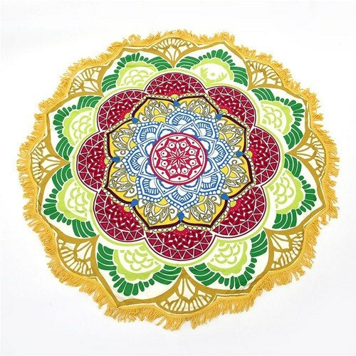 New Round Beach Towel Tapestry Tassel Decor With