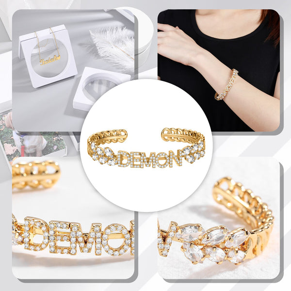 Personalized Name Bracelet With Diamond Customized Letter Bracelets