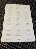 Baking Waterproof White Sticker Bundle Fine Font - 6.35cm x  7.2cm /