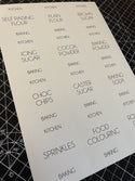 Baking Waterproof White Sticker Bundle Fine Font - 6.35cm x  7.2cm /