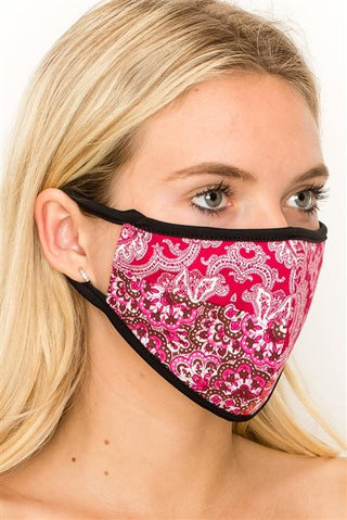 FASHION MASK SW542-MASK101-PP-paisley print double layer contoured