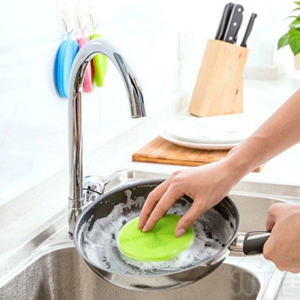 Silicone Dish Washing Sponge Scrubber Kitchen