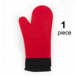 Buy red Silicone Heat Resistant Insulation Kitchen Microwave Glove Oven Mitts