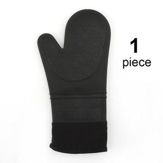 Buy black Silicone Heat Resistant Insulation Kitchen Microwave Glove Oven Mitts