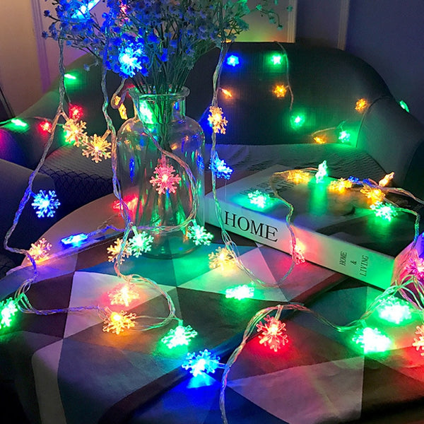 Snowflakes LED Garland String Lights Holiday