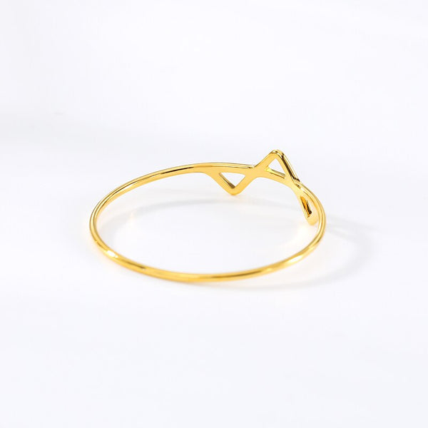 Stainless Steel Modern Triangles Ring Gold Silver