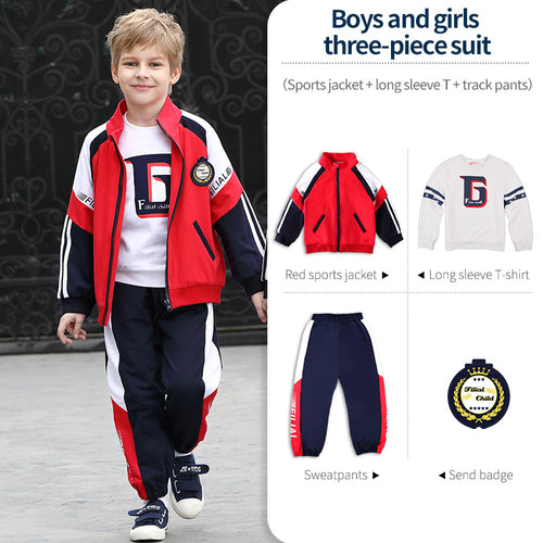 Kids Hot Sports Zipper Jackets and Sweatpants Sets Jogging Suits