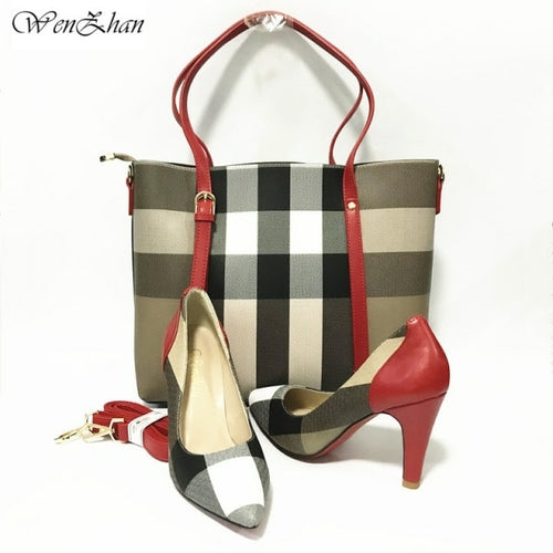 Striped Style Shoes Handbag
