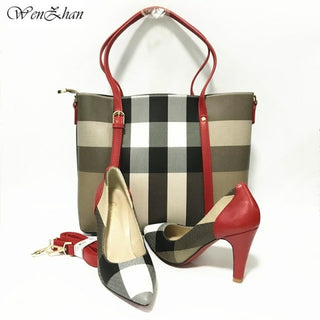 Buy as-picture Striped Style Shoes Handbag