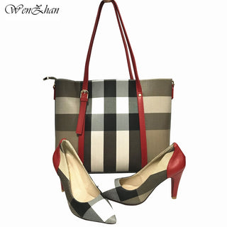 Striped Style Shoes Handbag