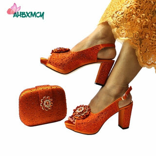 Buy orange Women Shoes and Bag Set with Platform
