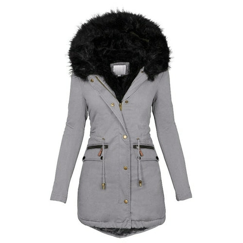 Winter Padded Coats Women Cotton Wadded Jacket Medium Long Parkas