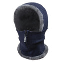 Winter warm Fleece beanie hat men knit skull Scarf neck warmer thick
