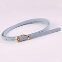 Women Faux Leather Belts Candy Color Thin Skinny Waistband Adjustable