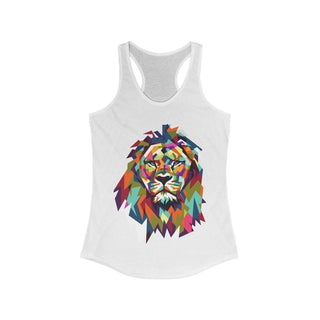 Buy solid-white eBay Colorful Lion Graphic Racerback Tank Top