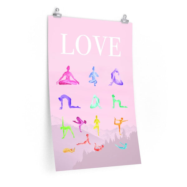 Love Yoga 14 Poses Premium Matte Poster