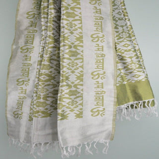 Buy pista-green OM Namah Shivay Handwoven Silk Shawl