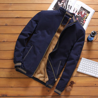 Buy fleece-blue Fleece Jackets Mens Plus Size Casual Jacket