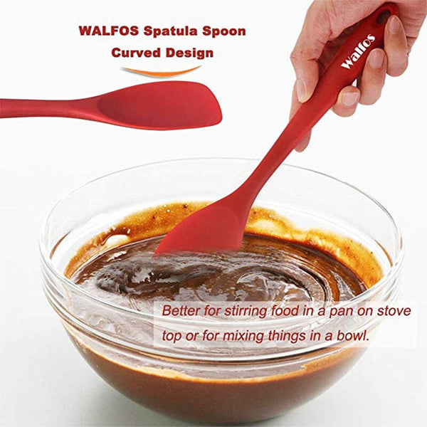 WALFOS Food Grade Silicone Cooking Spoon Essential Heat-Resistant Flexible Nonstick