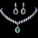 Emmaya Simulated Bridal Jewelry Sets Silver Color Necklace Sets 4 Colors Wedding Jewelry Parure Bijoux Femme