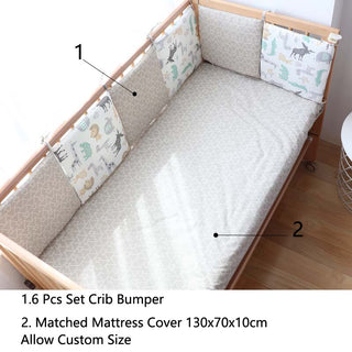 Buy animals-6-and-1 Nordic Thick Soft Bumpers in the Crib for Baby Room  6 Pcs Set
