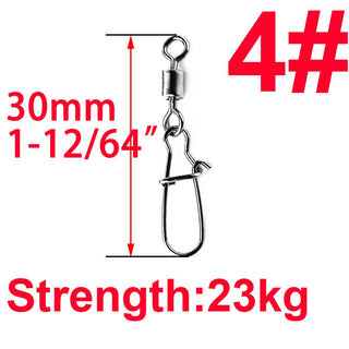 Buy size-4 50pcs 2# to 14# Fishing Connector Rolling Swivel Fish Pin