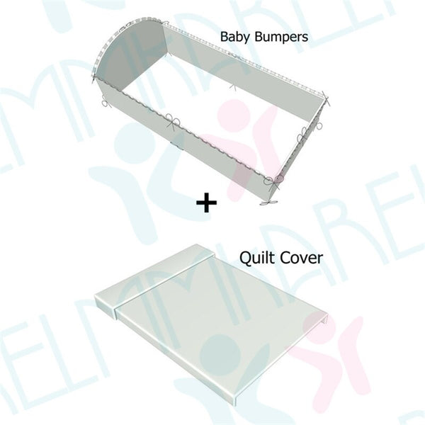 Gray Elephant Cotton Cartoon Soft Baby Bedding Set Baby Crib Bumper Include Pillow/ Bumpers/ Sheet/Quilt Cover NewBaby Bumpers