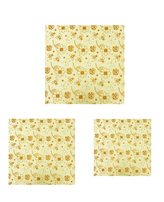 Buy 3pcs-flower-bee Beeswax Food Wrap Reusable Eco-Friendly Food Cover Sustainable Seal Tree Resin Plant Oils Storage Snack Wraps