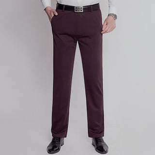 Buy thin-wine-red Elastic Work Pants