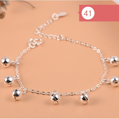 925 Sterling Silver Flower Star Charm Bracelet