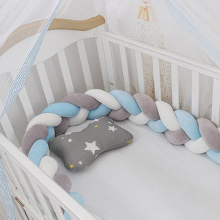 Buy gray-white-blue 3M Baby Bed Bumper Braid