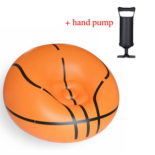 Buy basketball-with-pump Inflatable Basketball Bean Bag Chair Soccer Ball Air Sofa Indoor Living Room PVC Lounger for Adult Kids Outdoor Lounge Armchair