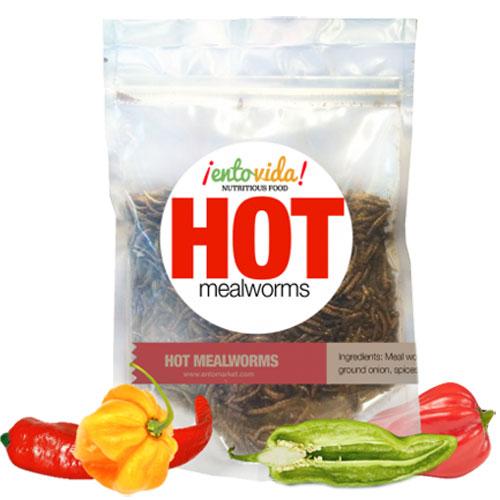 Hot Flavored Whole Roasted Mealworms