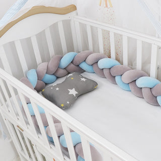 Buy gray-gray-blue 3M Baby Bed Bumper Braid