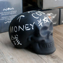 Black Skull Piggy Bank DIY Chalk Doodling Ceramic Ornaments