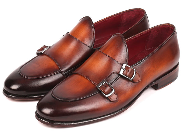 Paul Parkman Men's Brown Double Monkstrap Shoes (ID#HT61BRW)