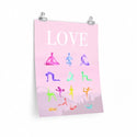 Love Yoga 14 Poses Premium Matte Poster