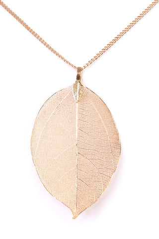 Buy light-gold Hdn1513 - Filigree Leaf Necklace