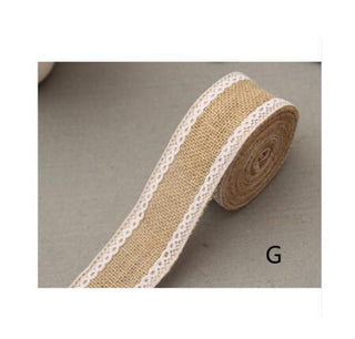 Buy g 2Meter/Pcs Width 5cm Jute Burlap Rolls Hessian Ribbon With Lace