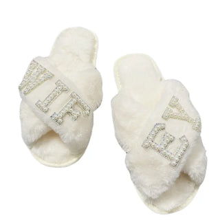 BRIDE/WIFEY Plush Slippers - Webster.direct
