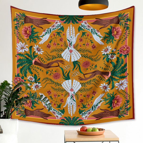 Trippy Mandala Floral Wall Hanging Tapestry Bohemian Tapestries Witchcraft Hand Hippie Dorm Boho Home Decor Wall Carpet Blanket