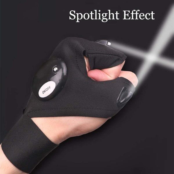 LED Flashlights Gloves Fingerless Lighting Gloves